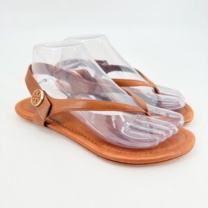 Tory Burch Minnie Leather Travel Sandals 7.5 FLAWS